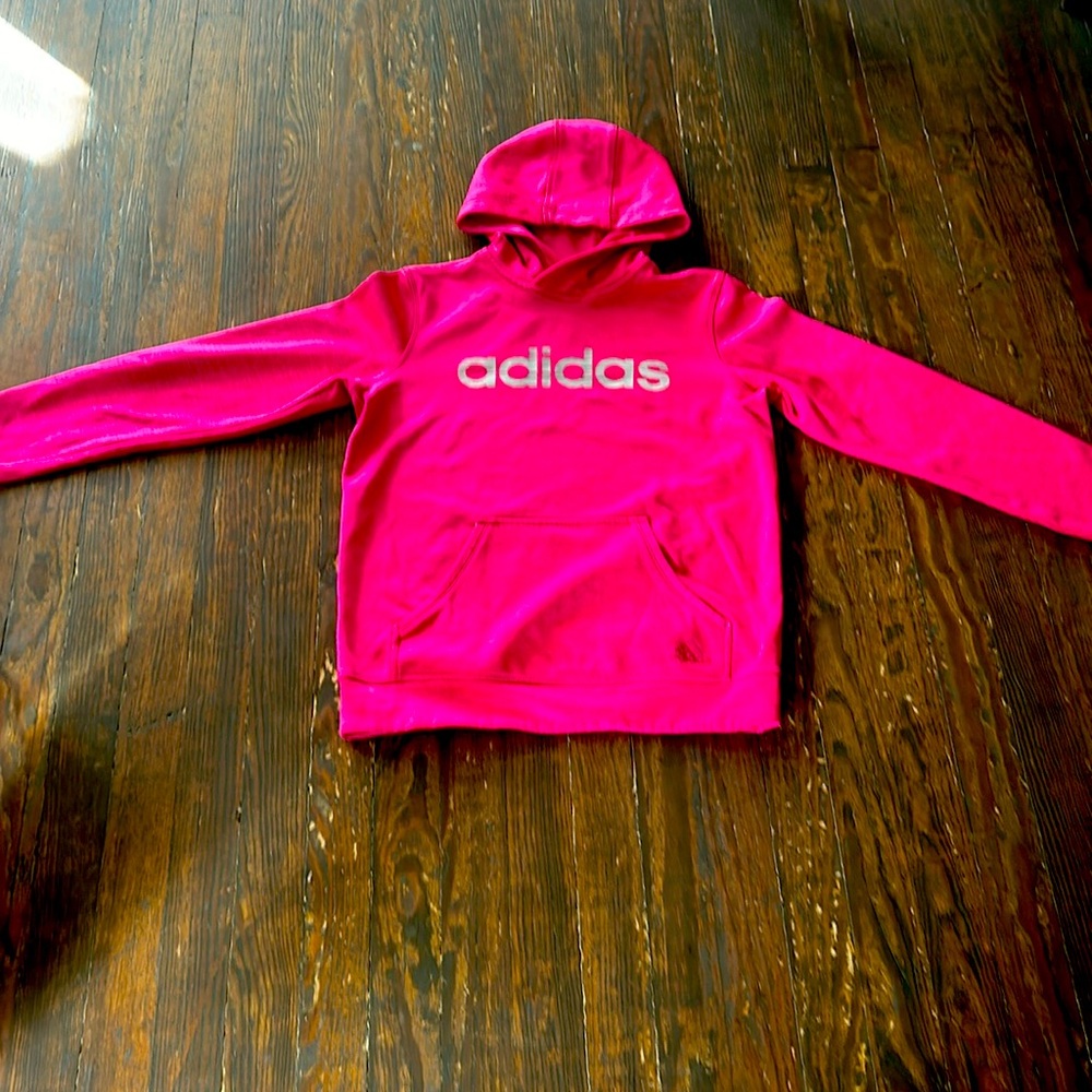 Hot pink Adidas hoodie for girls